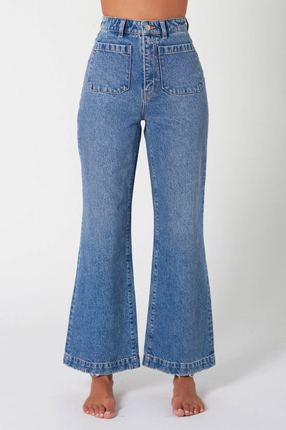 ROLLA'S Sailor Jean Janet Recycled Mid Vintage Blue