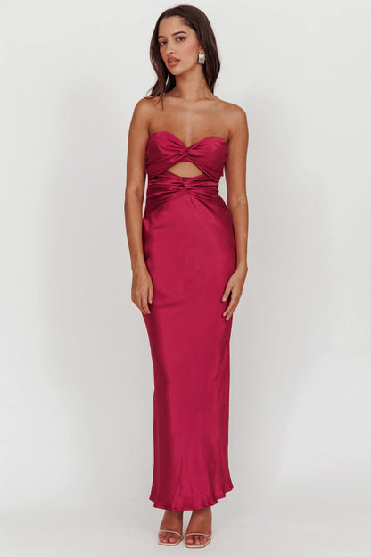 Good Impression Double Twist Maxi Dress Plum