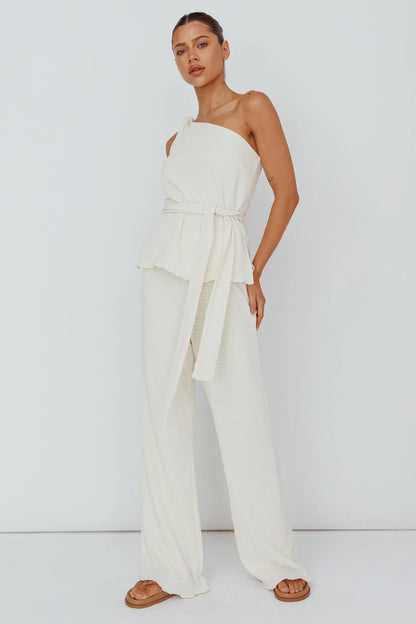 Austin City Textured Pants Cream
