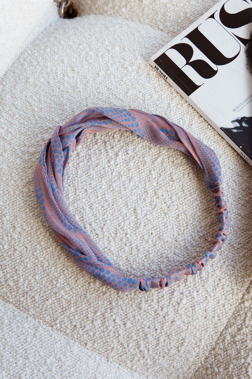 Top Knot Headband Spot Print Pink