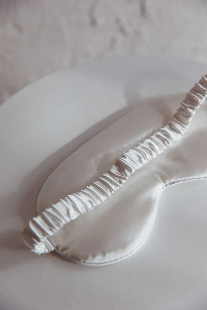 Sweet Dreams Satin Eye Mask White
