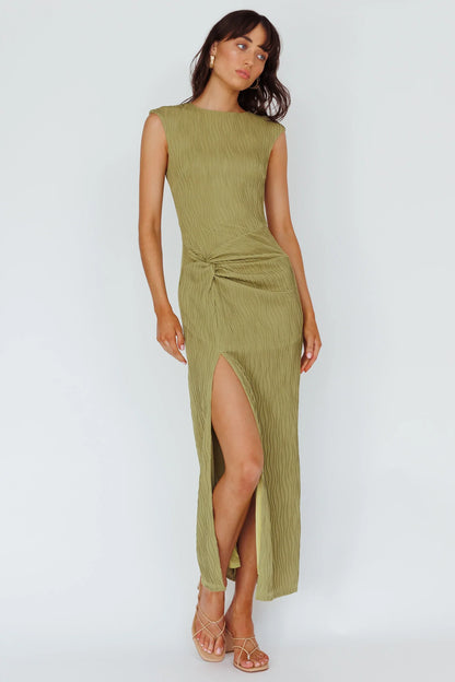 Like A Movie Cap Sleeve Midi Dress Olive